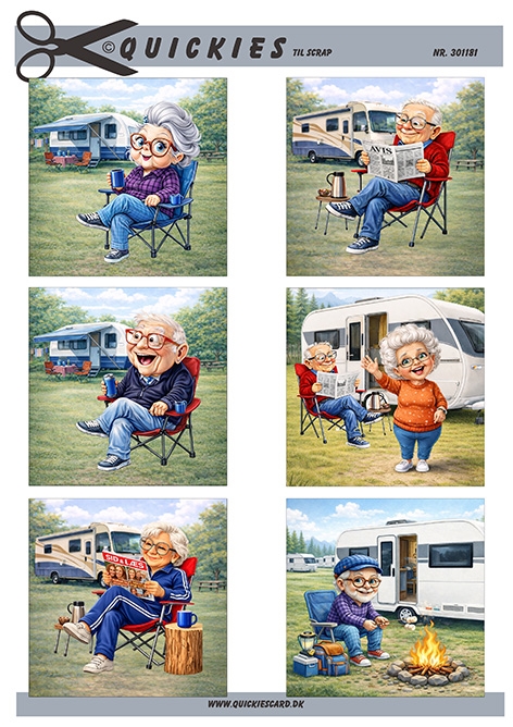 Ældre mennesker på camping Quickies til scrap